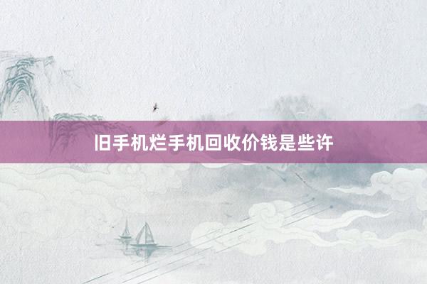 旧手机烂手机回收价钱是些许